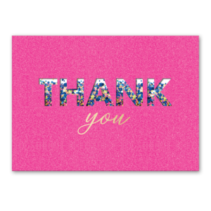 Pink Shaker Thank You greeting card Product