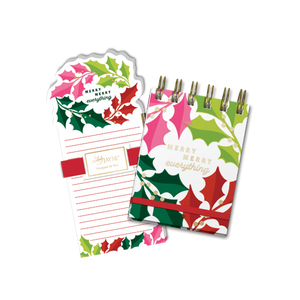 Winter Plaid Wreath Die-Cut Sticky Pad & Pen