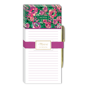 Green Floral Magnetic List Pad With Pen Product