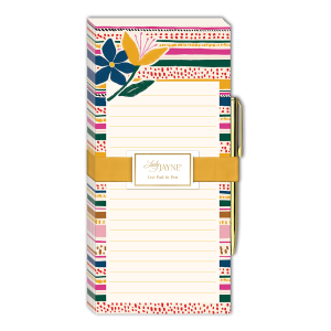 Flower Stripe Magnetic List Pad With Pen Product