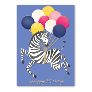 Zebra Balloons Greeting Card Product