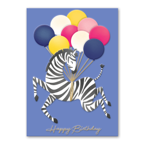 Birthday Zebra Balloons Greeting Card Product
