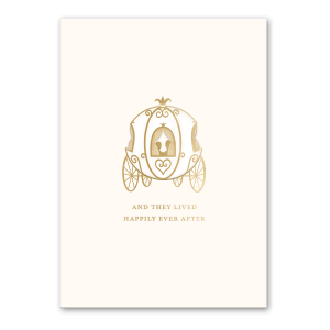 Wedding carriage-themed greeting card, perfect for romantic celebrations.