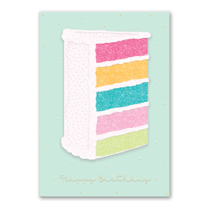 Colorful Cake Slice Birthday Greeting Card Product
