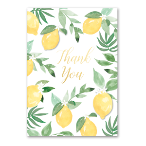 Leafy Lemons Thank You Greeting Card Product