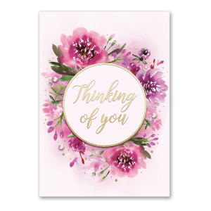 Thinking of You Fuchsia Floral Greeting Card Product