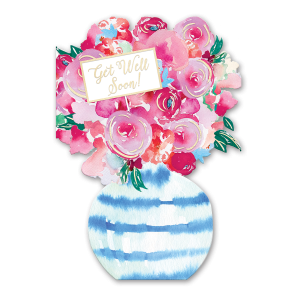 Floral Vase Get Well Greeting Card Product