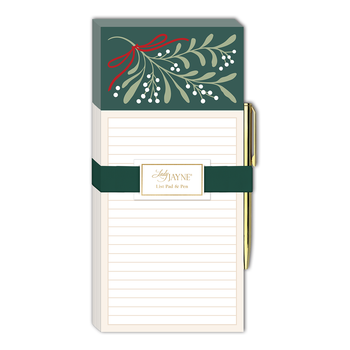 Green Mistletoe Magnetic List Pad Product