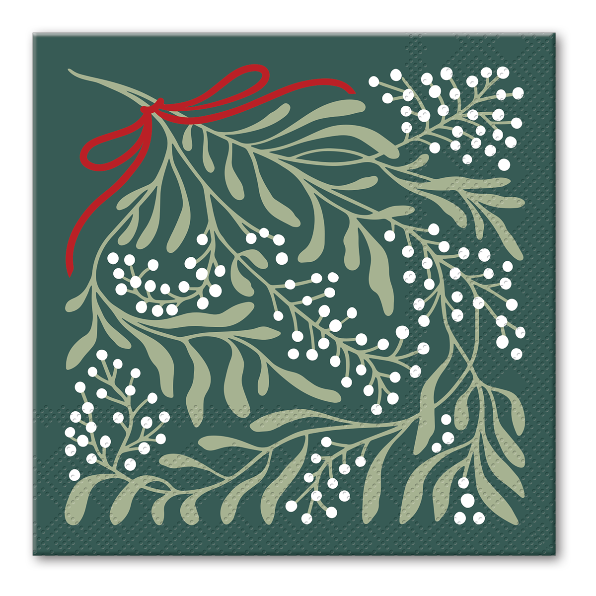 Green Mistletoe Beverage Napkins Product