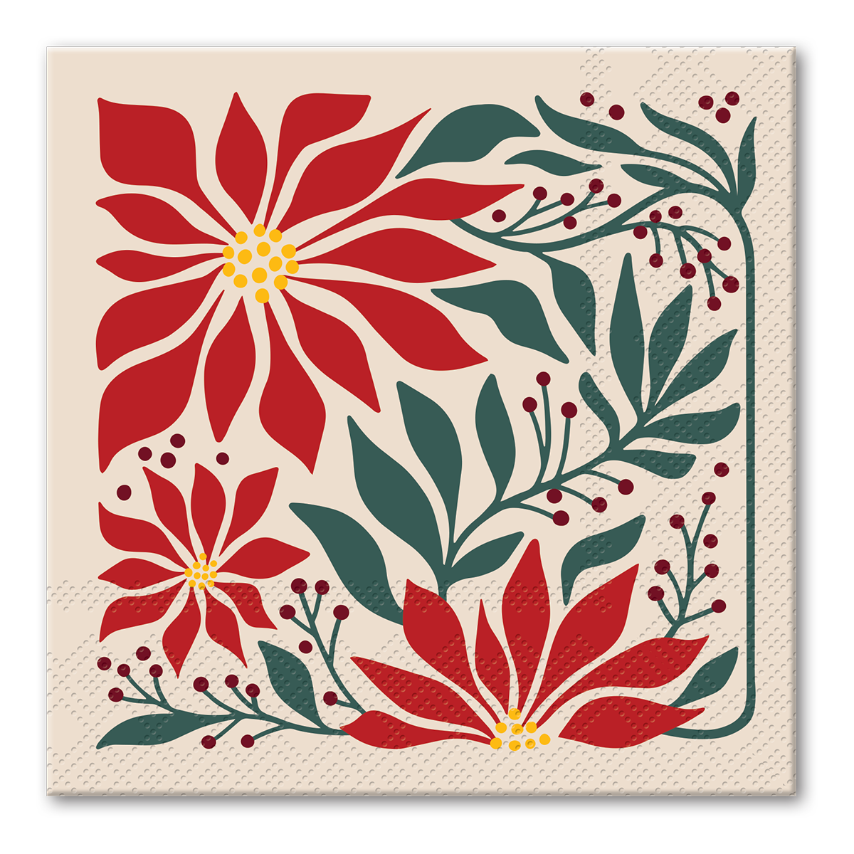 Poinsettia Beverage Napkins Product