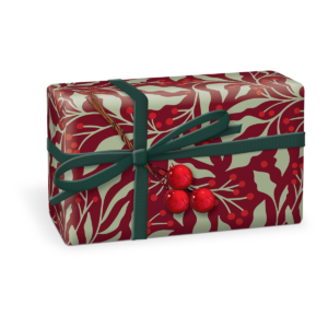 Holly-themed scented bar soap, ideal for holiday relaxation.