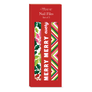 Holly-themed nail file set, perfect for festive grooming.