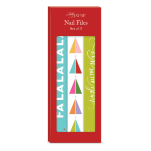 Geometric tree-themed nail file set, ideal for festive grooming.