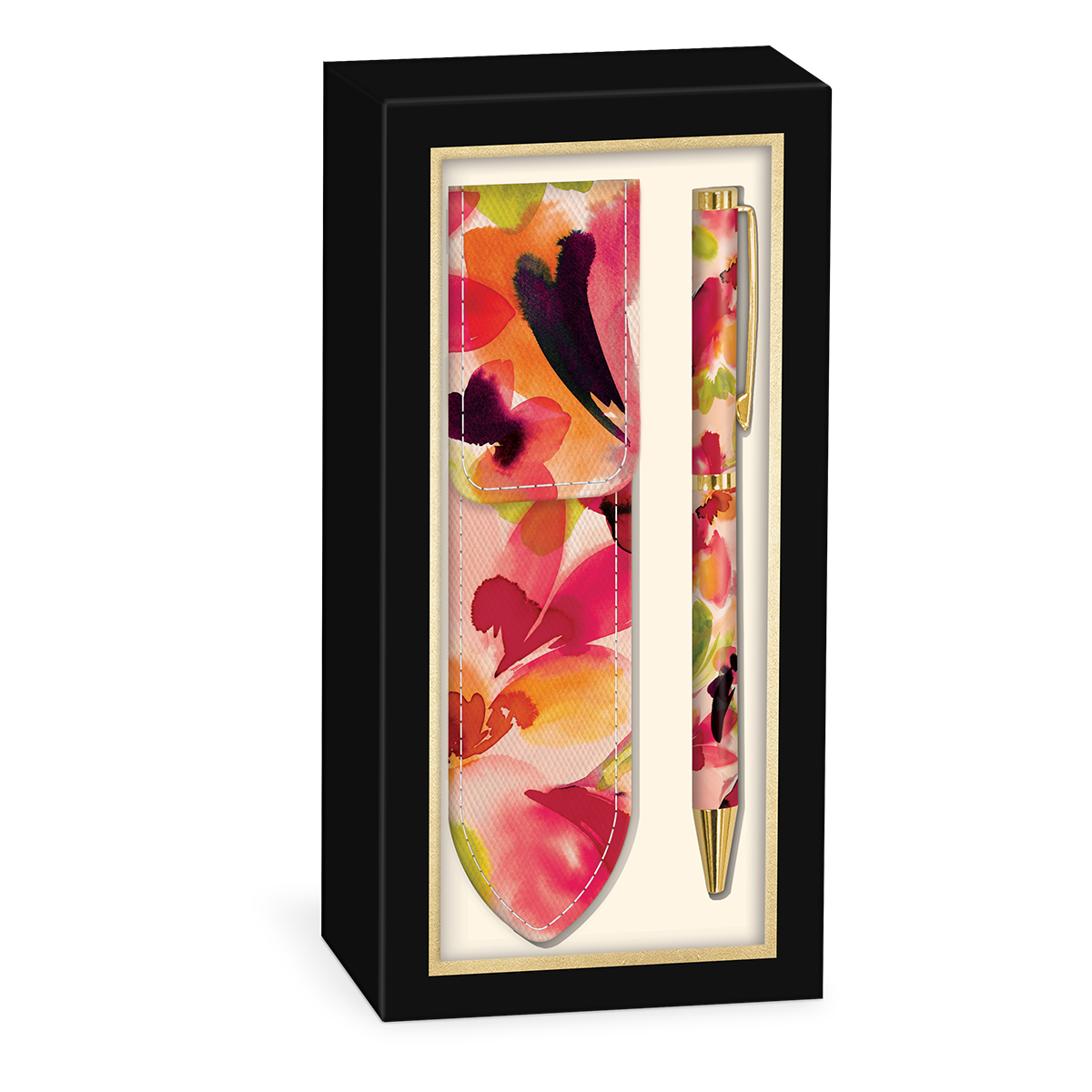 Hazy Florals Coral Boxed Pen and Pouch Product