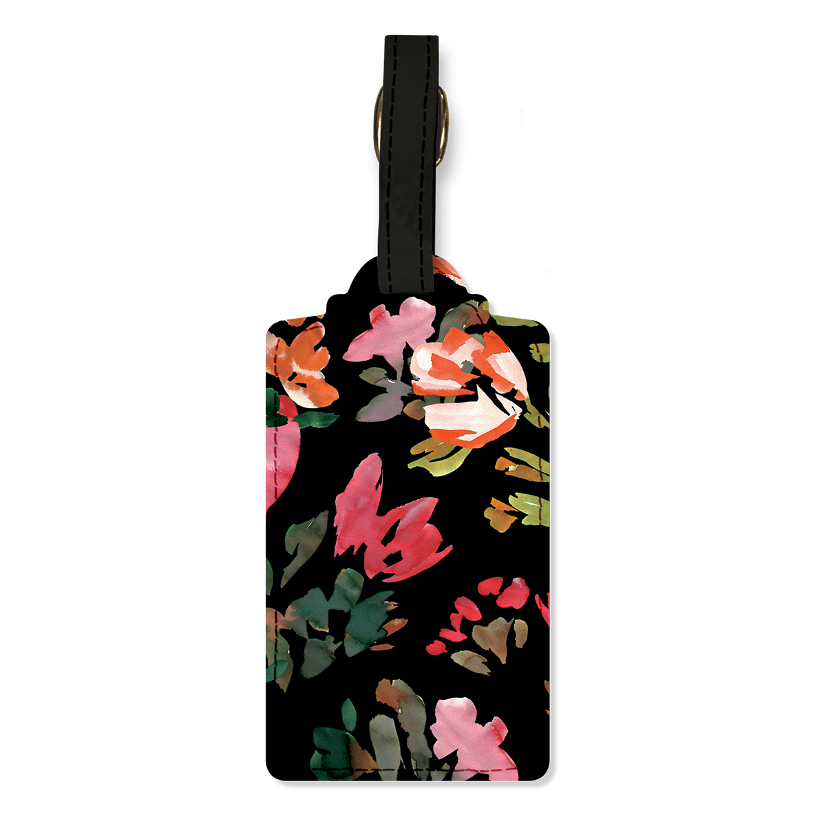 Hazy Florals Black Luggage Tag Product