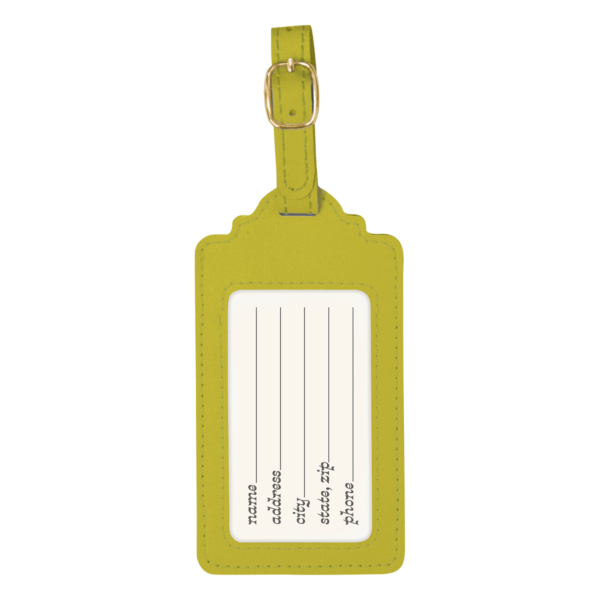 Lime Vegan Leather Luggage Tag - Lady Jayne
