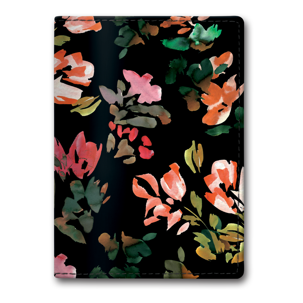 Hazy Florals Black Passport Cover Product