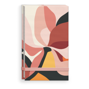 Lily-themed fabric notepad, great for jotting down ideas and reminders.