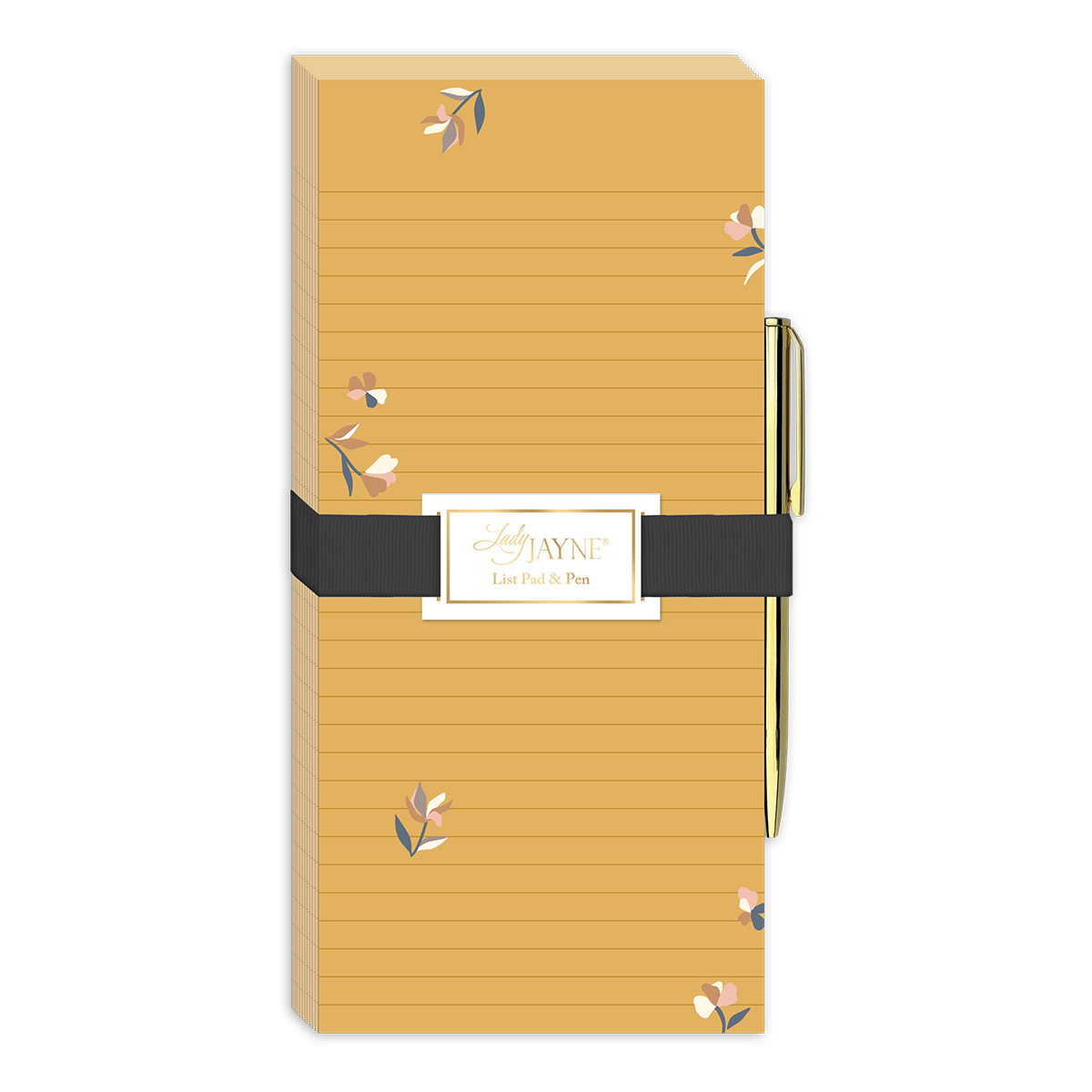 Bloomscape Ditsy Mustard Magnetic List Pad With Pen Product