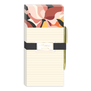 Lily-themed magnetic list pad, great for keeping reminders handy.