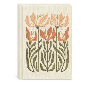Lily-themed fabric journal, great for recording thoughts and plans.