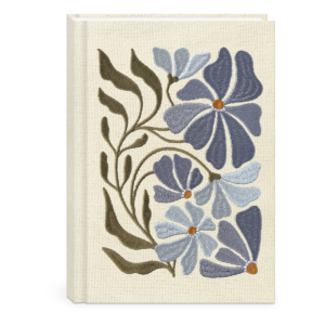 Aster-themed fabric journal, ideal for creative note-taking.