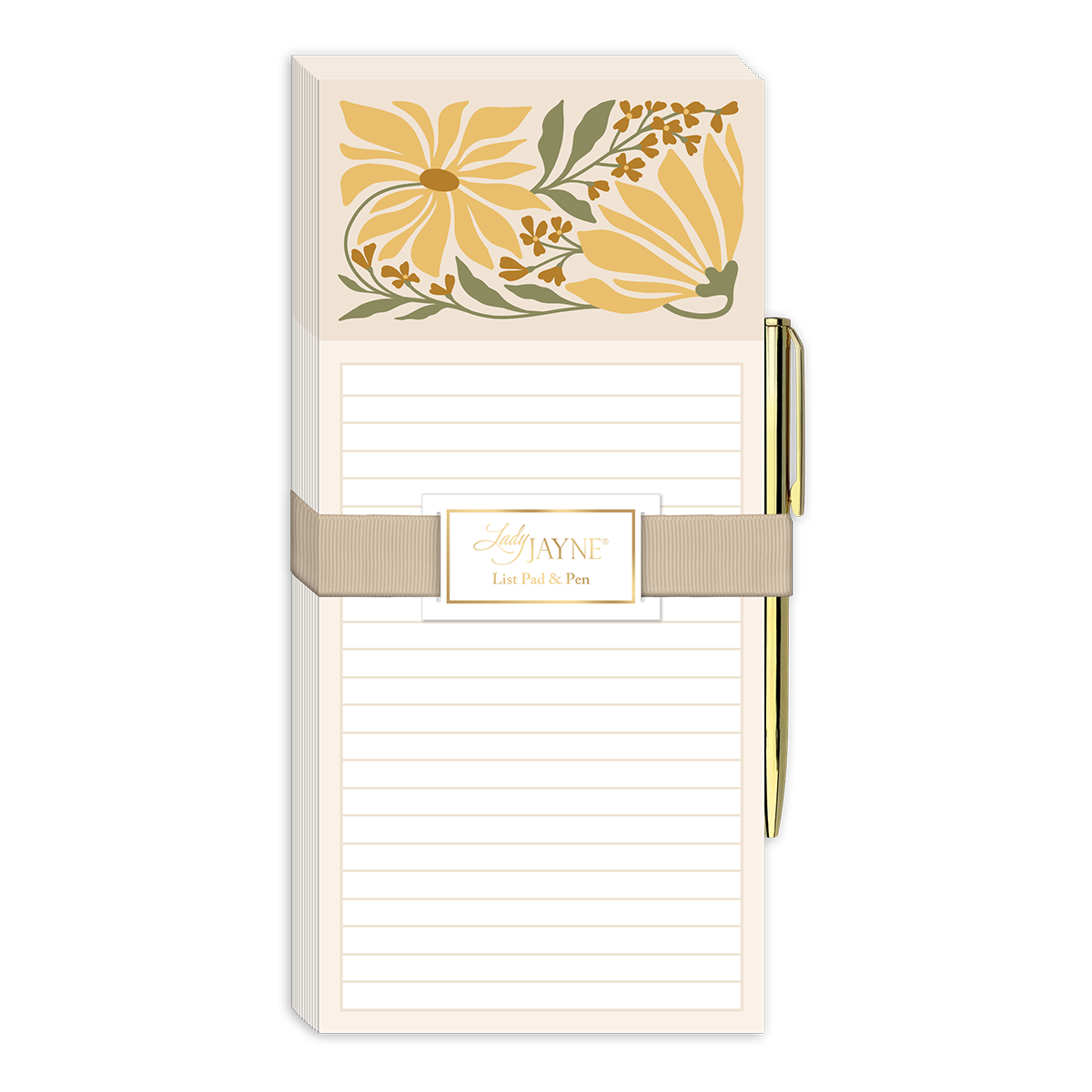 Flower Market Sunflower Magnetic List Pad With Pen Product