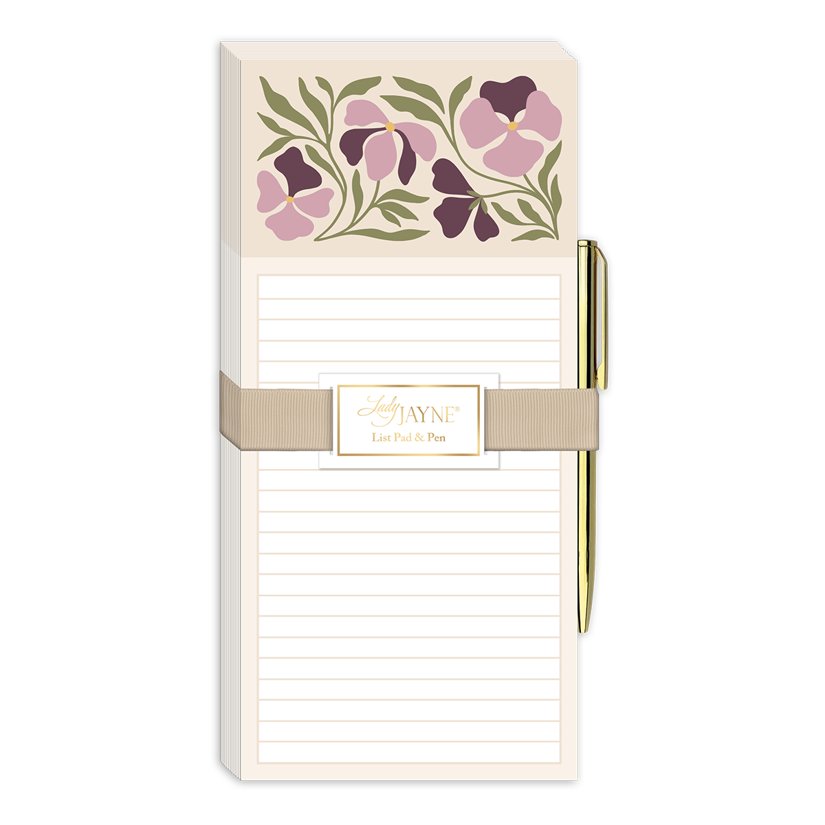 Flower Market Pansy Magnetic List Pad With Pen Product