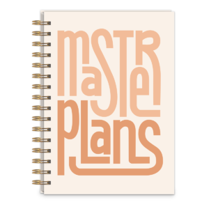 "Plans" spiral journal, perfect for jotting down ideas and goals.