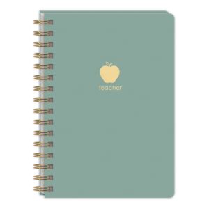 Apple-themed spiral journal, great for teachers and students.