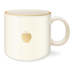 Apple-themed mug, perfect for educators and apple lovers.
