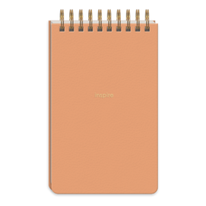 "Inspire" spiral notepad, ideal for motivational notes.