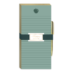 Apple-themed magnetic list pad, ideal for keeping tasks organized.