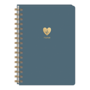 Heart-themed spiral journal, perfect for nurses and healthcare professionals.