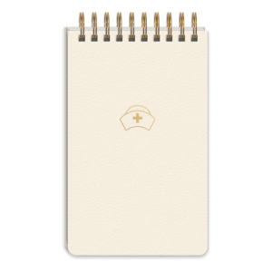 Nurse hat-themed spiral notepad, great for medical reminders.