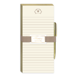 Nurse hat-themed magnetic list pad, great for organizing medical notes.