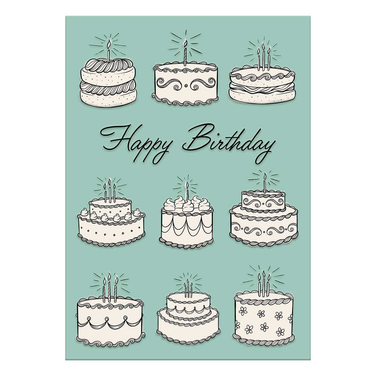 Linework Cakes Greeting Card Product