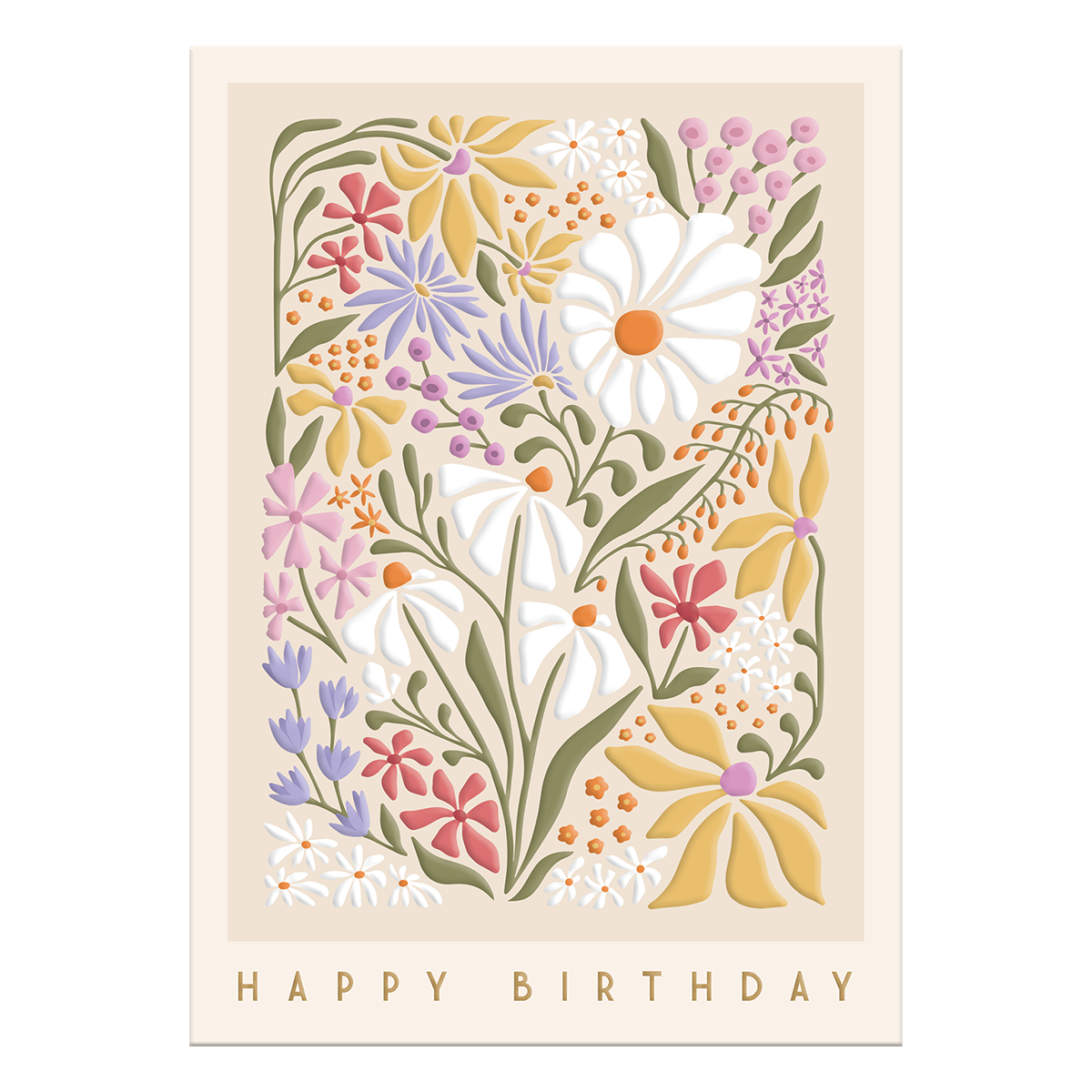 Wildflower-themed birthday card, ideal for nature-loving celebrants.