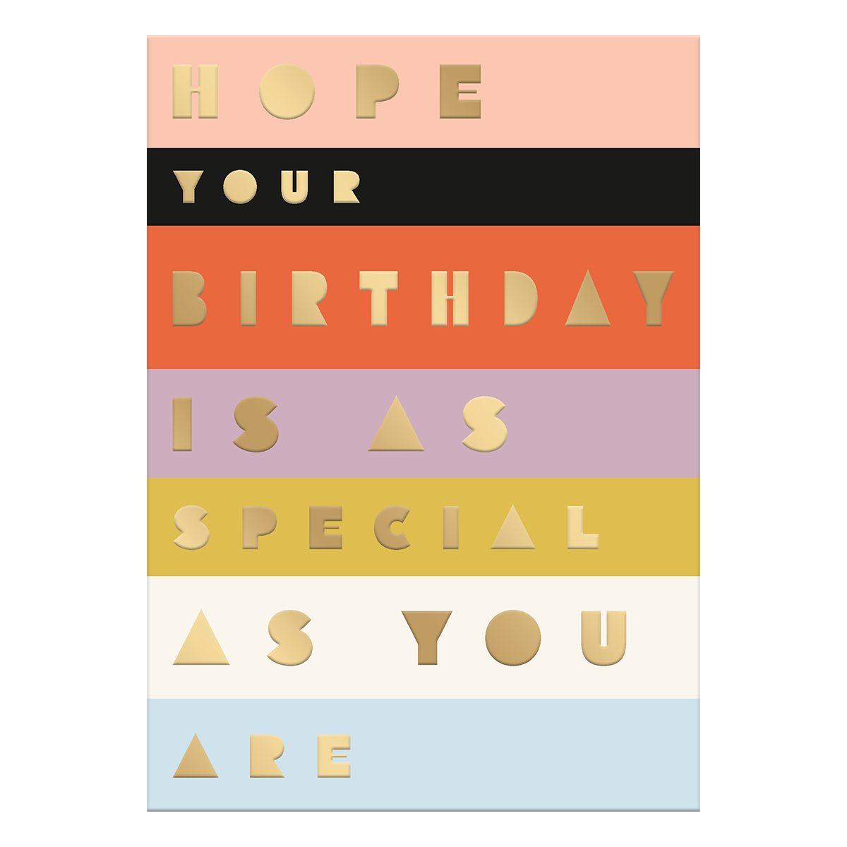 Multi-stripe birthday card, great for bold and colorful celebrations.