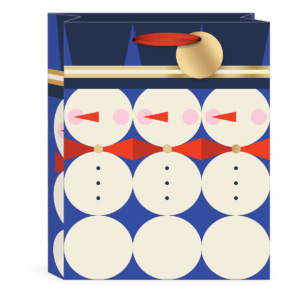 Snowman-themed large gift bag, ideal for holiday celebrations.