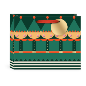 Elf-themed medium gift bag, perfect for festive gifting.