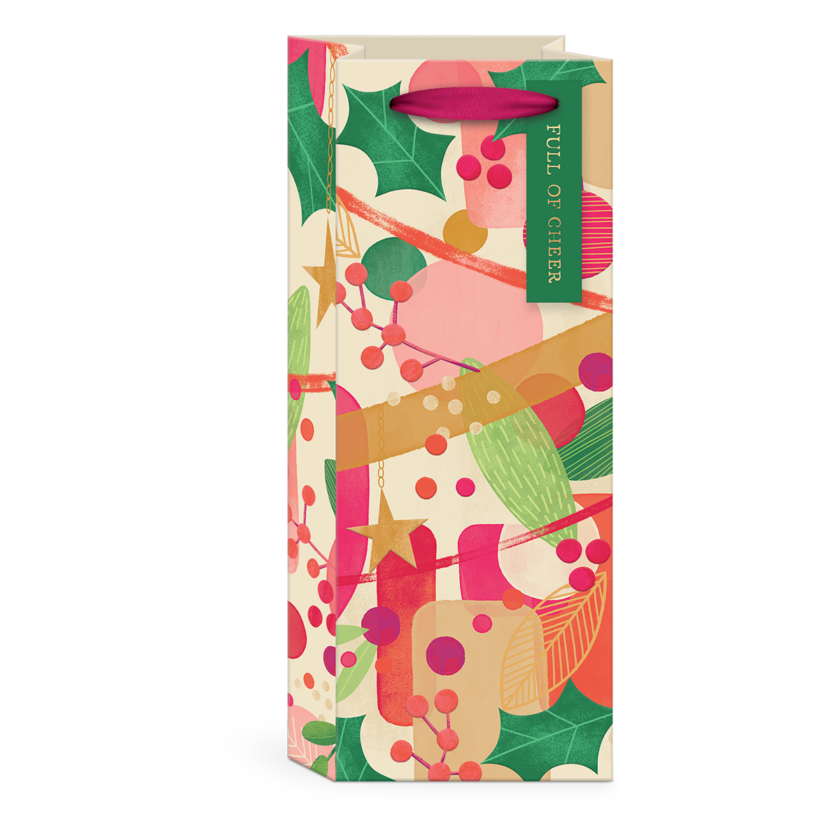 Deck The Halls Cream Wine Bag Product