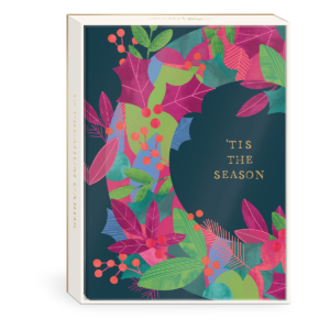 Wreath-themed boxed holiday cards, ideal for heartfelt holiday messages.