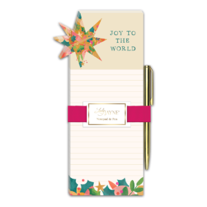 Star-themed die-cut notepad, ideal for jotting down holiday ideas.