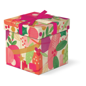 Cream trinket gift box, perfect for festive organization.
