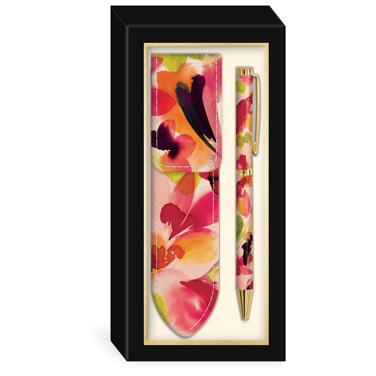 Hazy Florals Coral Boxed Pen and Pouch Product