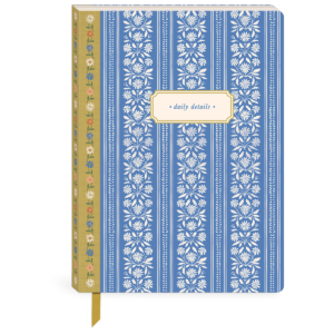 Blue stripe softcover journal, perfect for jotting down thoughts and plans.