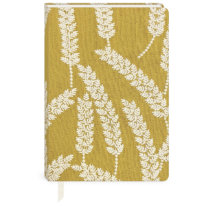 Wheat-themed fabric journal, perfect for recording thoughts and inspirations.