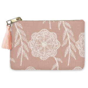 Peony-themed coin pouch, perfect for keeping coins and small items organized.