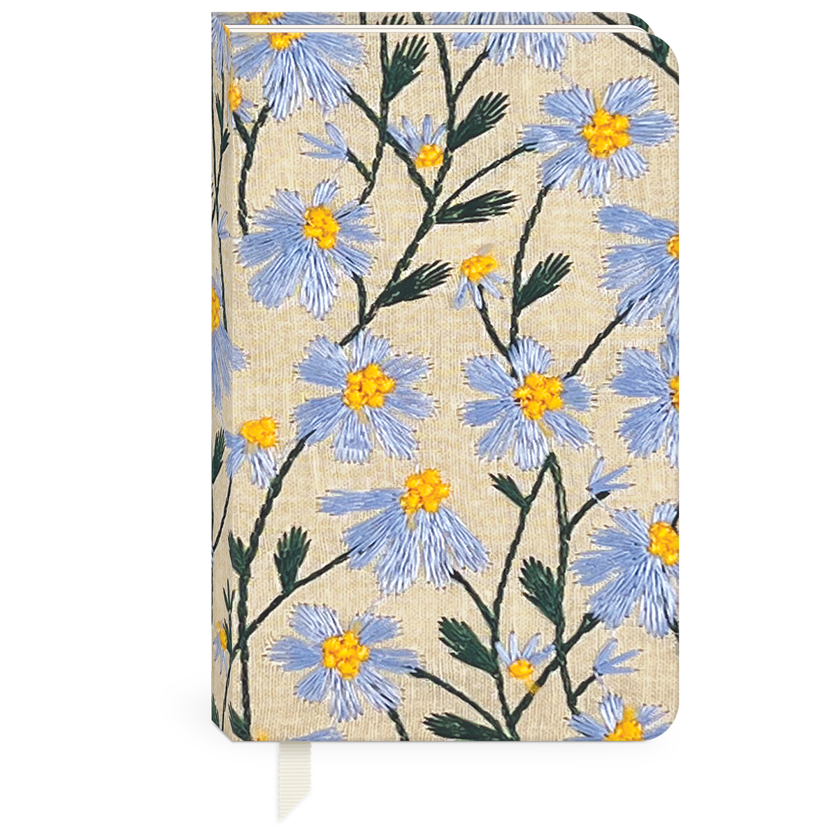 Periwinkle-themed fabric journal, ideal for jotting down thoughts and inspirations.
